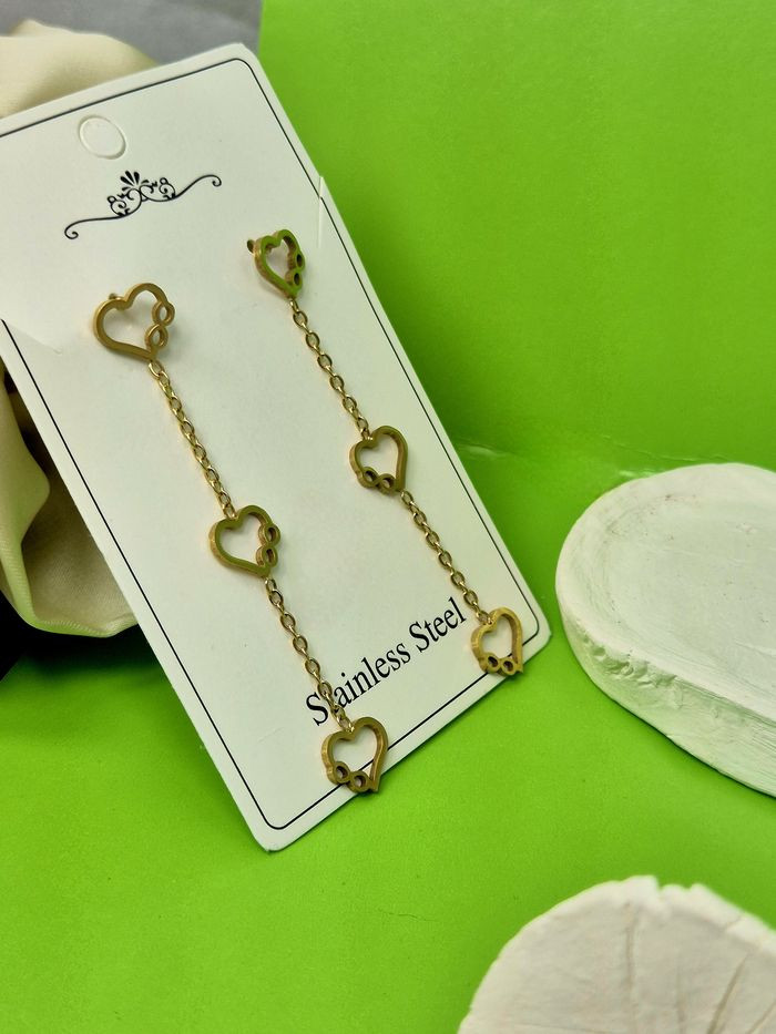 Серьги-цепочки с каскадом сердец 1J10361(CJJ) Серьги-цепочки с каскадом сердец 1J10361(CJJ)