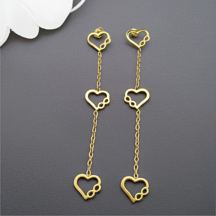 Серьги-цепочки с каскадом сердец 1J10361(CJJ) Серьги-цепочки с каскадом сердец 1J10361(CJJ)