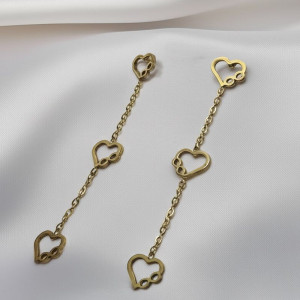 Серьги медицинская сталь с напылением золотом J10361(CJJ)