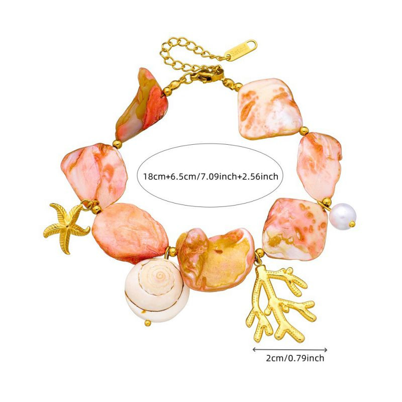 Браслет из перламутра с морскими подвесками CJR62568