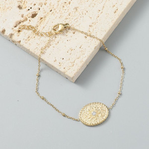 Браслет-цепочка с овальным медальоном в технике паве CJL13493 Браслет-цепочка с овальным медальоном в технике паве CJL13493