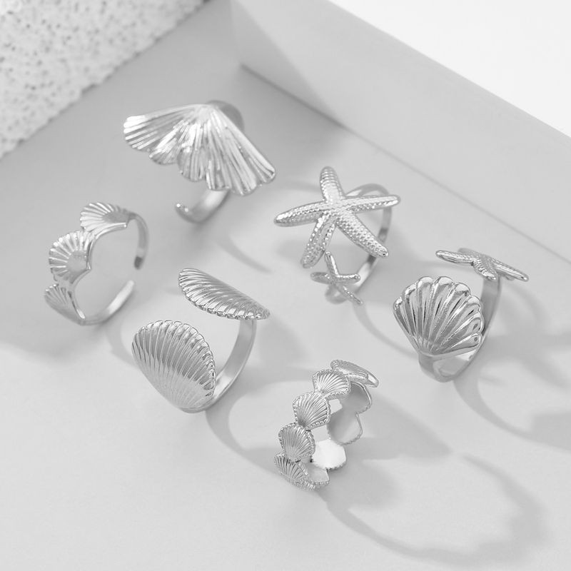 Сет серебристых колец в морском и готическом стиле 1J11856CJJ