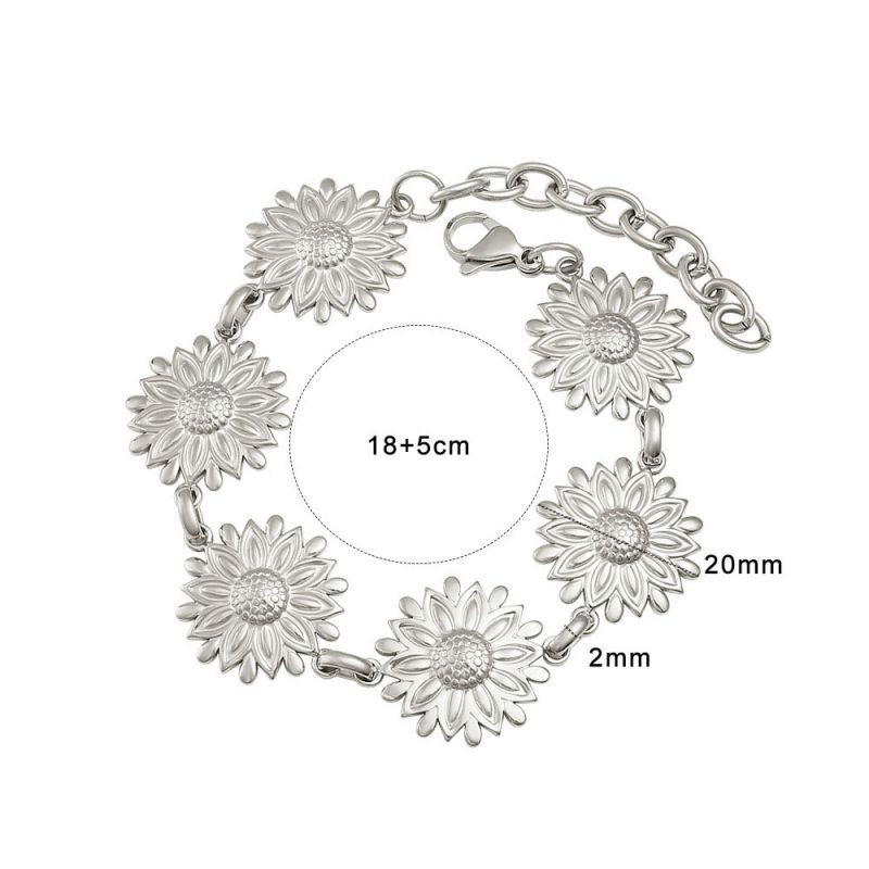 Браслет-цепочка с объемными цветами подсолнуха CJP52781