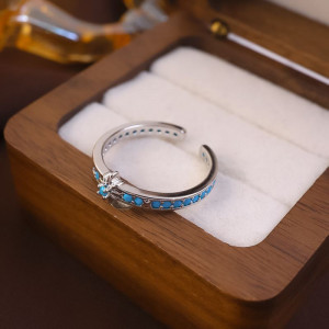 Серебряное кольцо со звездой и бирюзой CJZ43739
