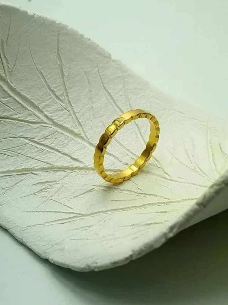 Кольцо стальное с напылением золотом J10234CJJ