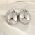 Серебристые серьги-пусеты Объемные овалы CJH27634