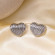 Серебристые рифленые серьги-пусеты Сердца CJH15780