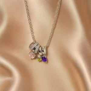 Изысканная цепочка с подвеской из переплетенных колец J10983CJJ Изысканная цепочка с подвеской из переплетенных колец J10983CJJ