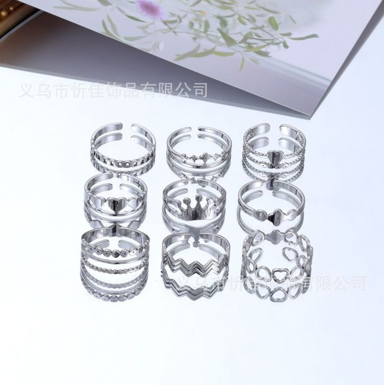 Двойное кольцо из гладких стальных линий J10312CJJ