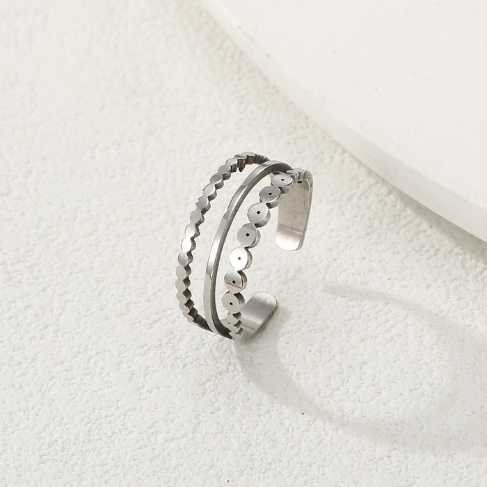 Двойное кольцо из гладких стальных линий J10312CJJ