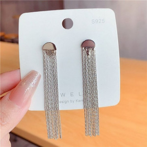 Длинные серьги-кисти из тонких цепей J10409CJJ