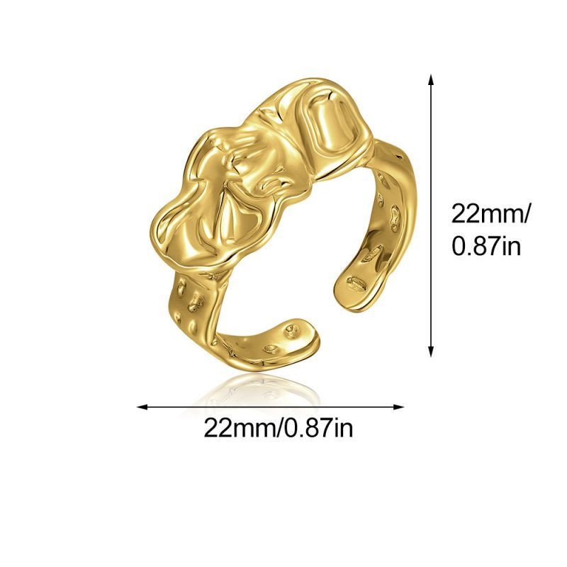 Массивное фактурное кольцо с эффектом мятого металла CJS97512 Массивное фактурное кольцо с эффектом мятого металла CJS97512