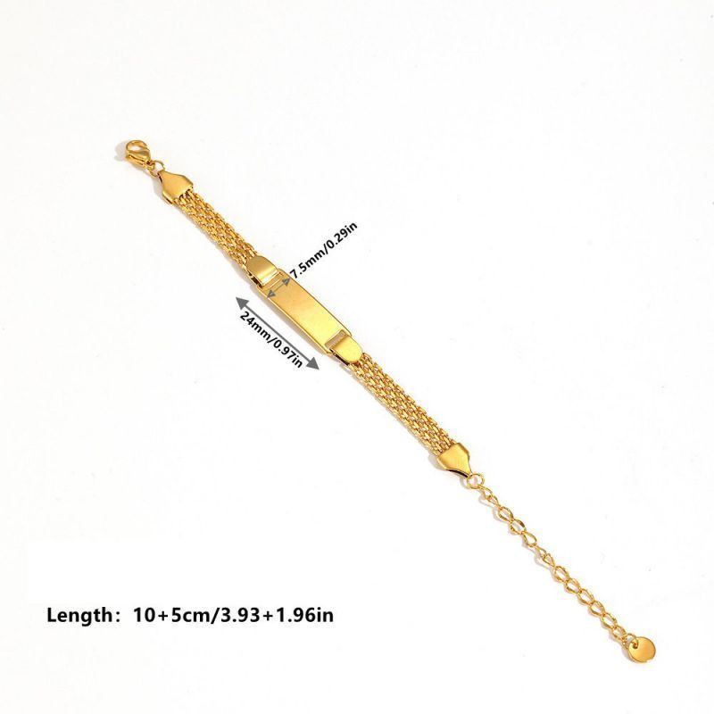 Браслет стальной с декоративной пластиной и цепочкой CJL19746