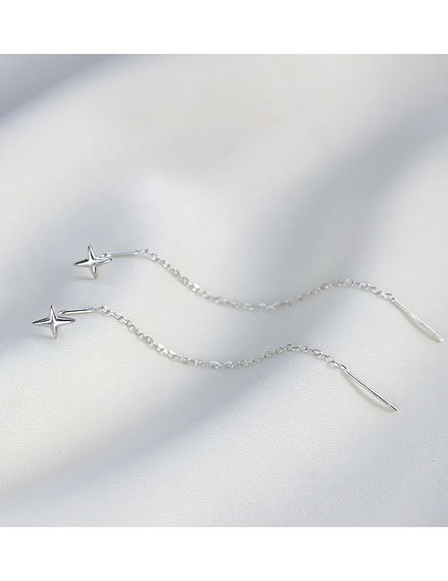 Тонкие серьги-протяжки с мини-звездами L77275