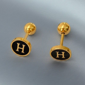 Серьги титановые с напыление золотом Н 1J11954CJJ Серьги титановые с напыление золотом Н 1J11954CJJ