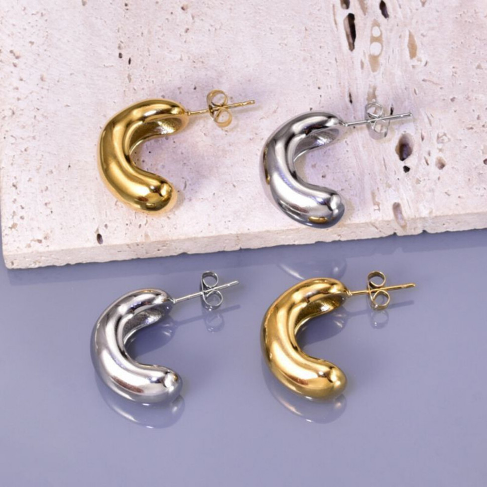 Золотистые серьги-пусеты Чанки CJH14893