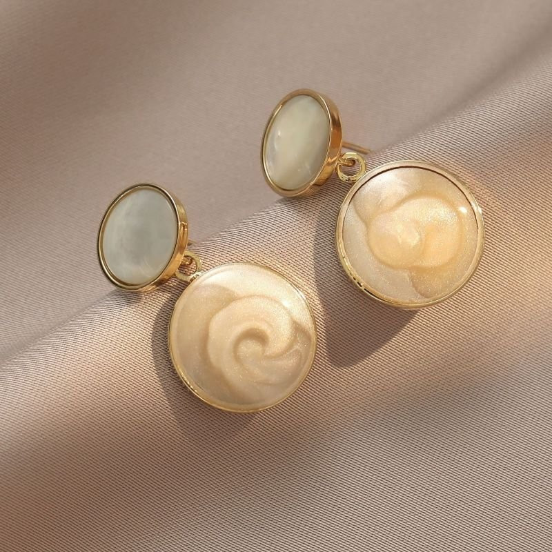 Серьги-пусеты «Мраморные диски» M84453 Серьги-пусеты «Мраморные диски» M84453