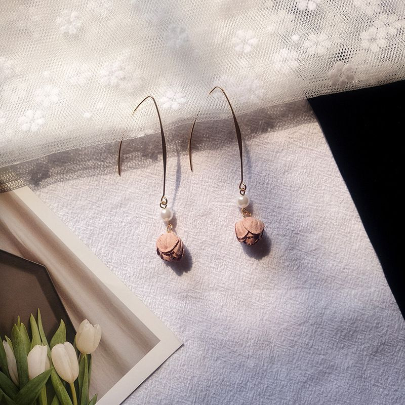 Серебряные серьги с розой CJZ55263
