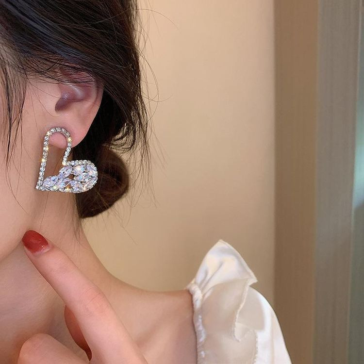 Серьги гвоздики сердца ювелирный сплав J11482CJJ