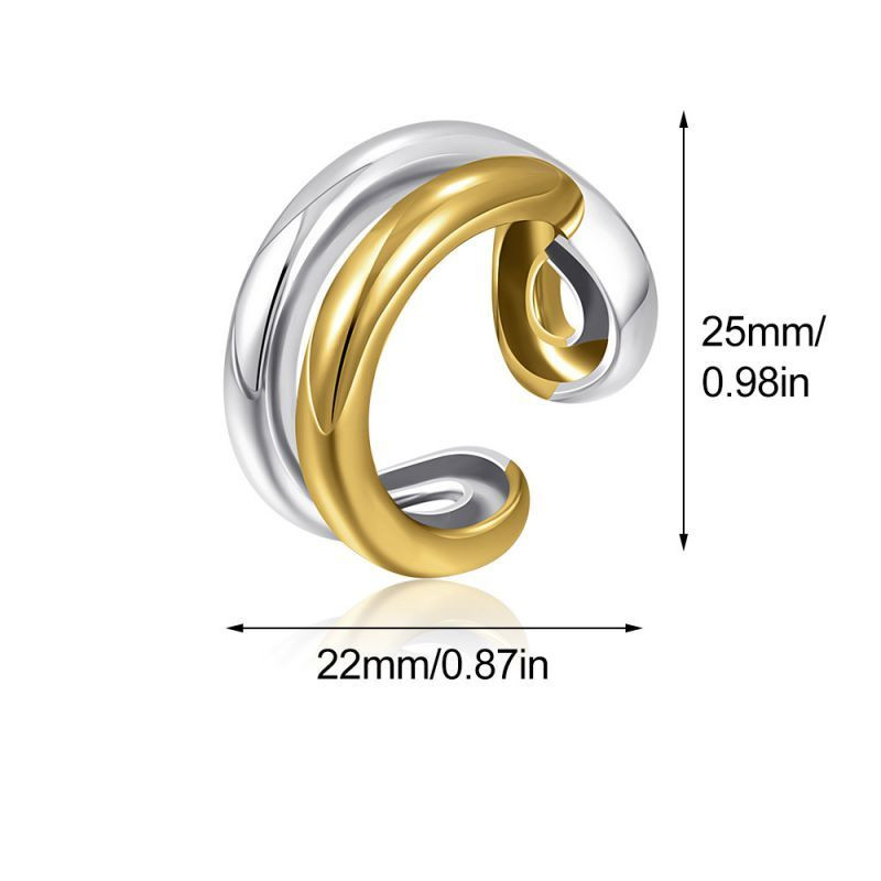 Двойное кольцо в двух цветах металла CJS97525