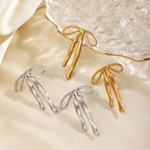 Серьги-пусеты Банты контурные CJN25436