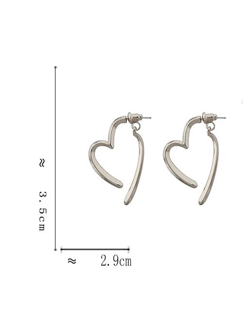 Тонкие серьги-конго в форме изящных сердец L80772 Тонкие серьги-конго в форме изящных сердец L80772