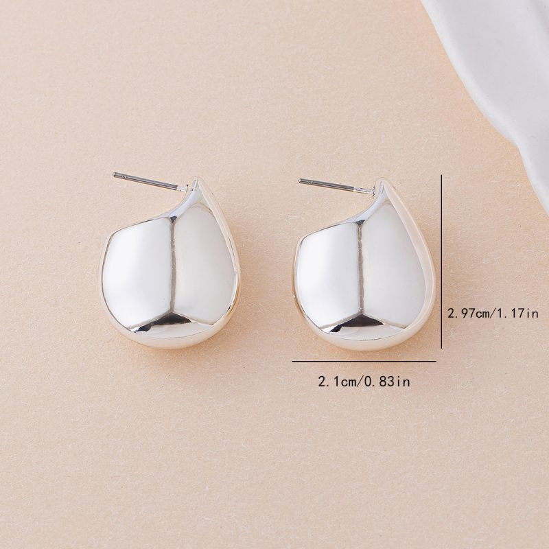 Объемные серьги-полукольца каплевидной формы CJM14415