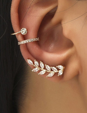 Набор элегантных каффов и зажимов с кристаллами и растительным мотивом U99073
