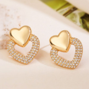 Серьги с двойным контуром сердца CJL20513