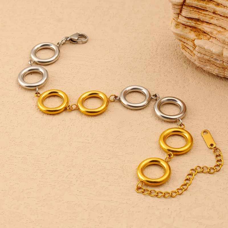 Браслет-цепочка с крупными матовыми кольцами CJP52815 Браслет-цепочка с крупными матовыми кольцами CJP52815