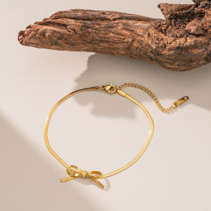 Браслет-цепочка с изящным декоративным бантиком CJP84553