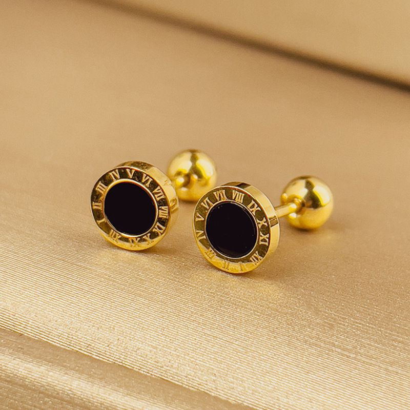 Серьги-пусеты Римский диск Gold 1J11955CJJ