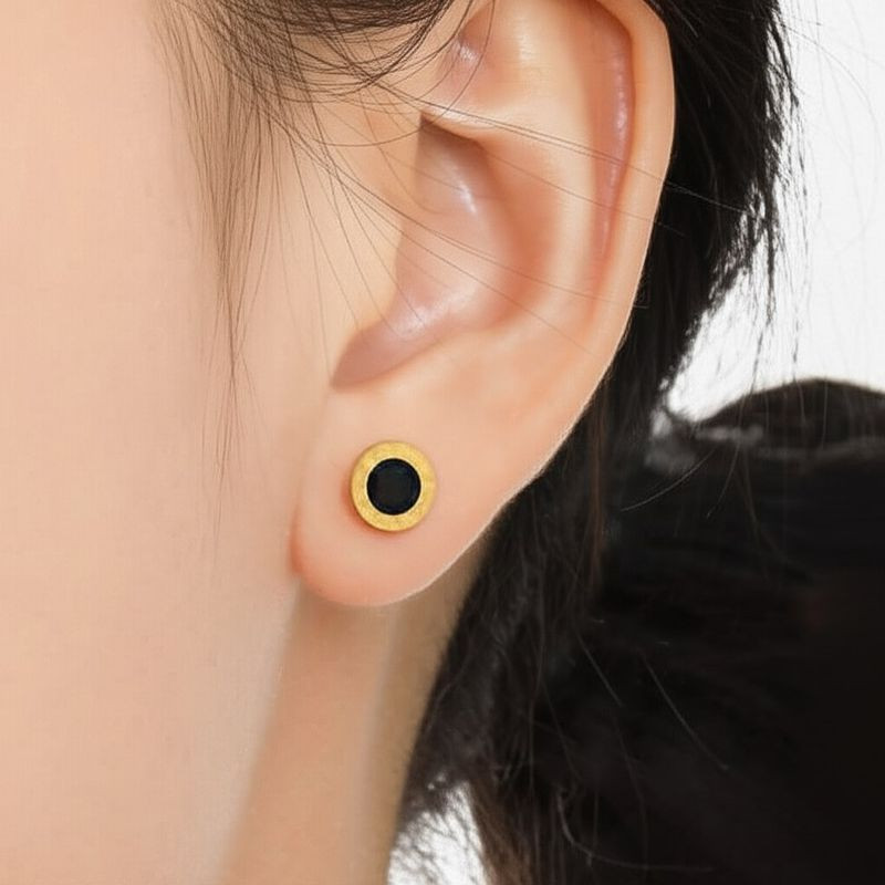 Серьги-пусеты Римский диск Gold 1J11955CJJ