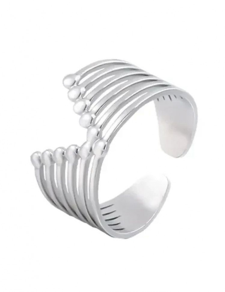 Стальное кольцо с V-образным геометрическим узором J10121CJJ