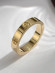 Золотистое стальное кольцо с декором винты J10194CJJ