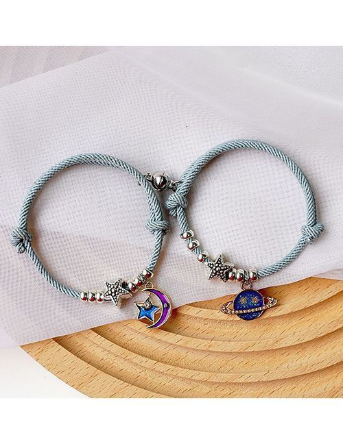 Парные браслеты звездный путь с эмалевыми планетами