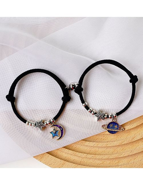 Парные браслеты звездный путь с эмалевыми планетами