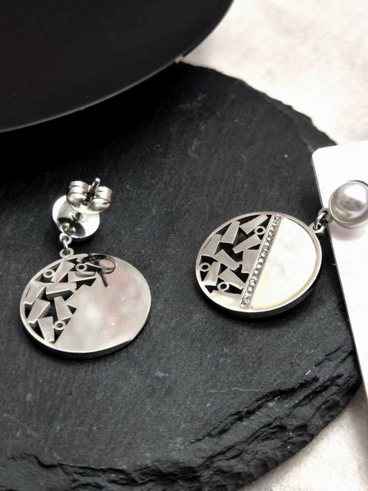 Серьги-подвески сталь с геометрическим дизайном J10607CJJ Серьги-подвески сталь с геометрическим дизайном J10607CJJ