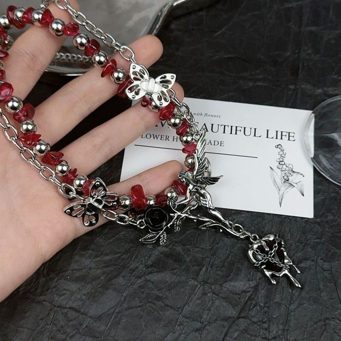 Многослойный сотуар с крестом и яркими бусинами CJL19583