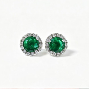 Серебристые серьги с геометрическим рисунком из циркона CJX77309