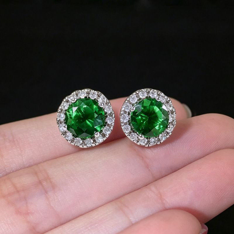 Серебристые серьги с геометрическим рисунком из циркона CJX77309