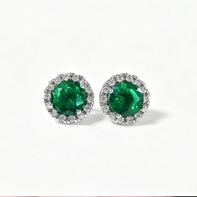 Серебристые серьги с геометрическим рисунком из циркона CJX77309