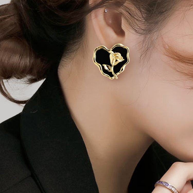 Серьги гвоздики сердце ювелирный сплав J11483CJJ