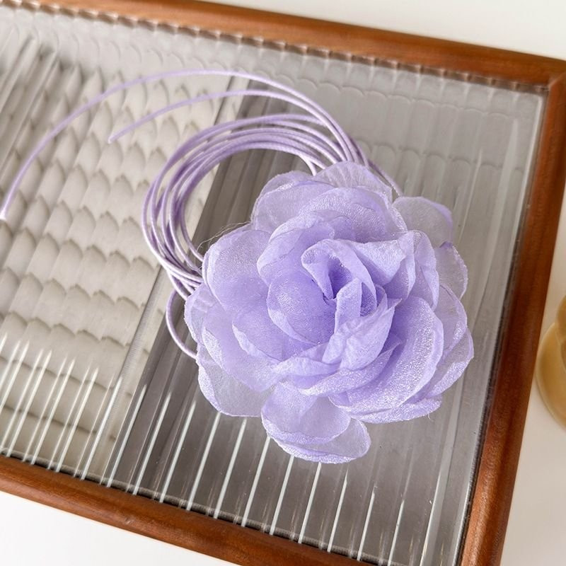 Текстильный чокер с объемными розами ручной работы CJC90808 Текстильный чокер с объемными розами ручной работы CJC90808