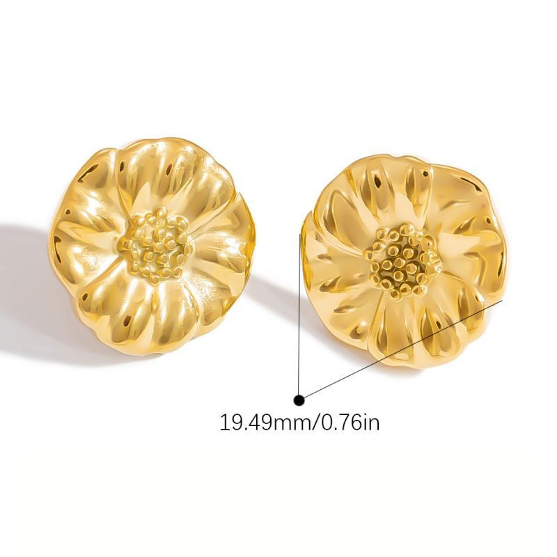 Серьги-пусеты Цветы с центральным кристаллом CJL24142