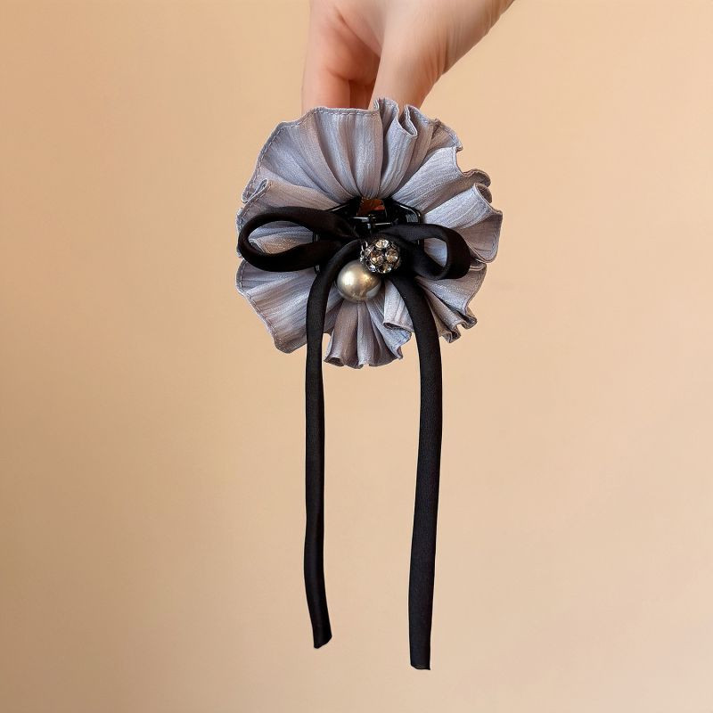 Заколка с бантом и стразами черная CJY83291 Заколка с бантом и стразами черная CJY83291