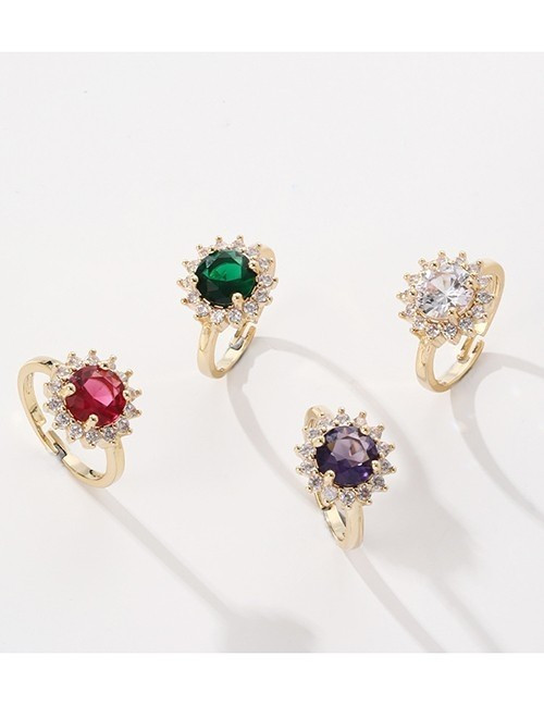 Кольцо-цветок с крупным центральным кристаллом U82037