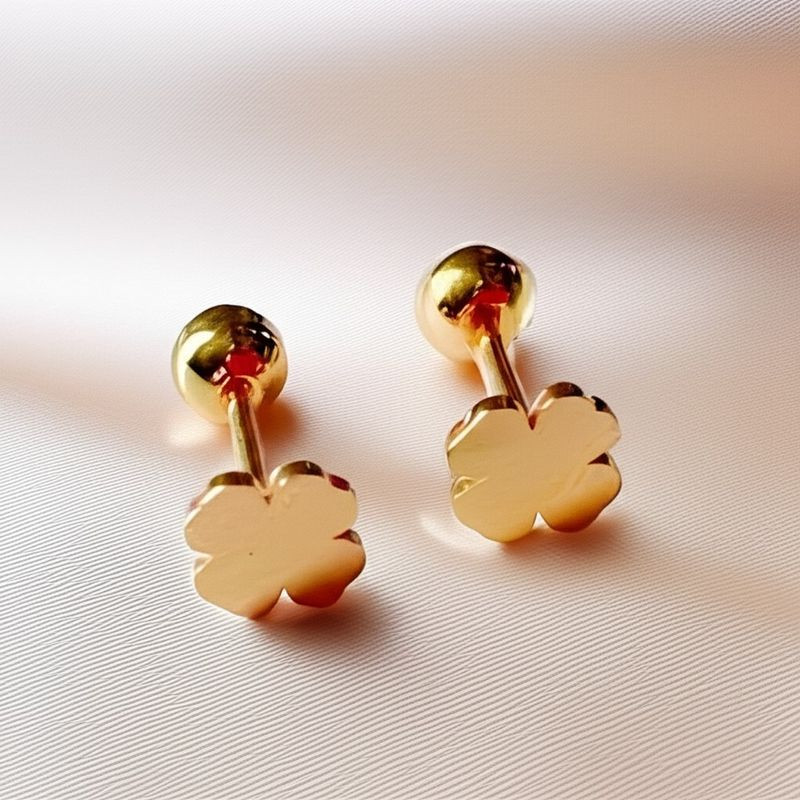 Серьги-пусеты Клевер золотистые 1J11956CJJ