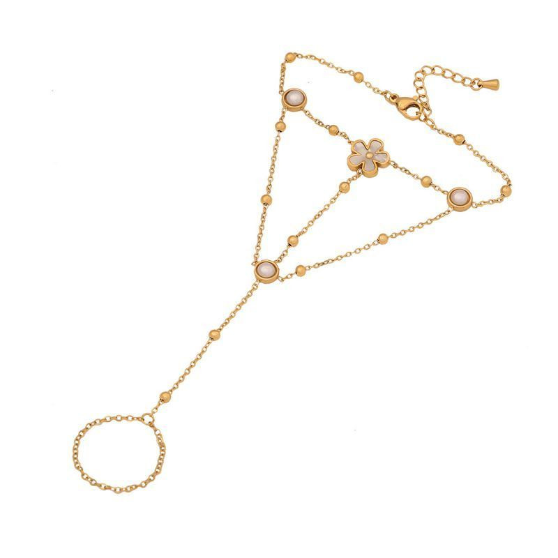 Слейв-браслет сияющий кристалл на тонкой цепочке CJE95328