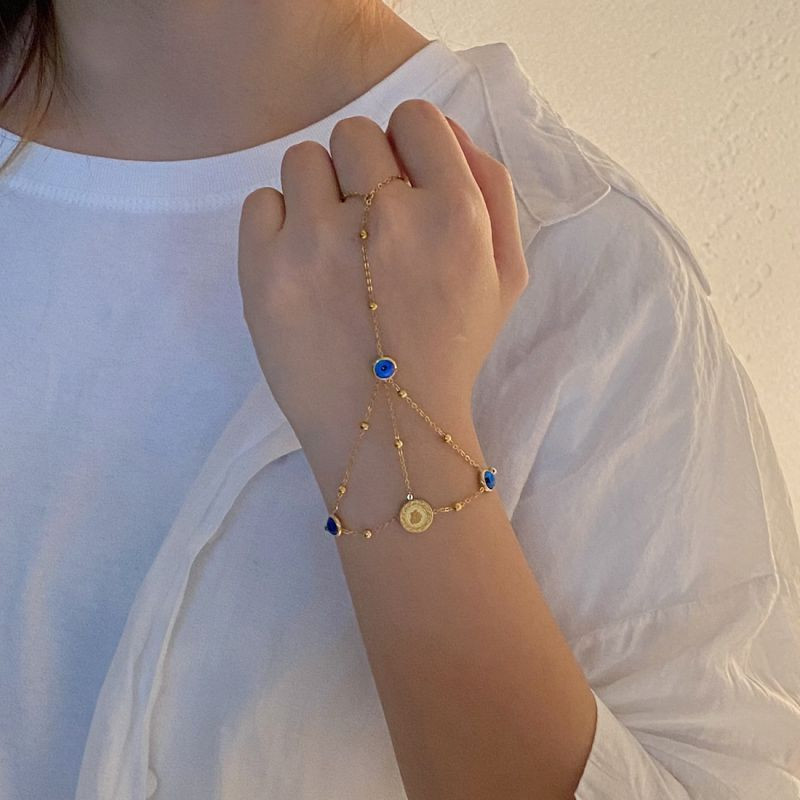 Слейв-браслет сияющий кристалл на тонкой цепочке CJE95328